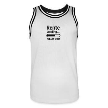 Drôle de dicton de pension avec barre de progrès - Maillot de basket Homme - blanc/noir - Devant - AI Model Male 185 dark (185cm)