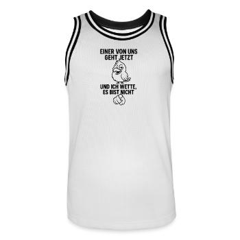 Funny bird allusion - Men's Basketball Jersey - white/black - Front - AI Model Male 185 dark (185cm)