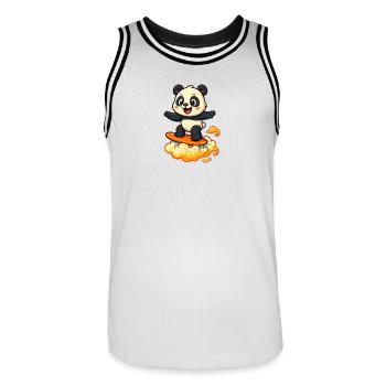 Panda Surfer dessin animé Design - Maillot de basket Homme - blanc/noir - Devant - AI Model Male 185 dark (185cm)