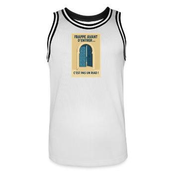 Mesmerizing entrance door tunisia - Men's Basketball Jersey - white/black - Front - AI Model Male 185 dark (185cm)