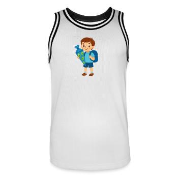 Avocado School Hero - Men's Basketball Jersey - white/black - Front - AI Model Male 185 dark (185cm)