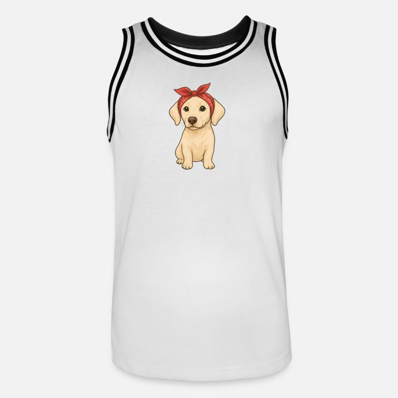 Little Labrador - Men's Basketball Jersey - white/black