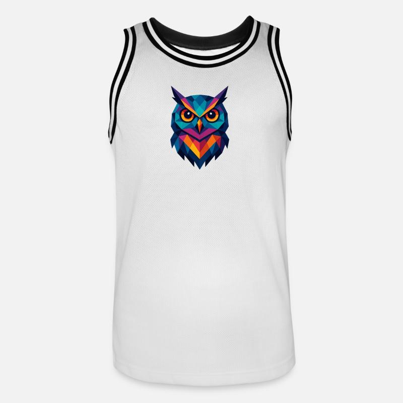 Eule | Eulenkopf Print - Männer Basketball-Trikot - Weiß/Schwarz