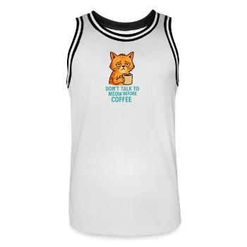 Grummelkat Coffee Saying - Men's Basketball Jersey - white/black - Front - AI Model Male 185 dark (185cm)