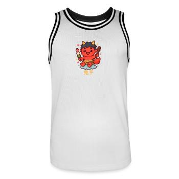 Süßer Oni mit Dango und Stock - Männer Basketball-Trikot - Weiß/Schwarz - Vorne - AI Model Male 185 dark (185cm)