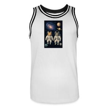 Katzen - Männer Basketball-Trikot - Weiß/Schwarz - Vorne - AI Model Male 185 dark (185cm)