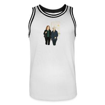 Oma Karin - Männer Basketball-Trikot - Weiß/Schwarz - Vorne - AI Model Male 185 dark (185cm)