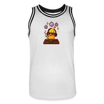 Banane DJ fume Banane 🍌 - Maillot de basket Homme - blanc/noir - Devant - AI Model Male 185 dark (185cm)