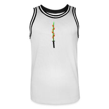 Lame de flamme Katana - Maillot de basket Homme - blanc/noir - Devant - AI Model Male 185 dark (185cm)