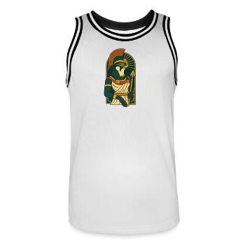 Horus - Männer Basketball-Trikot - Weiß/Schwarz - Vorne - AI Model Male 185 dark (185cm)