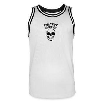 Hors de votre portée - Maillot de basket Homme - blanc/noir - Devant - AI Model Male 185 dark (185cm)