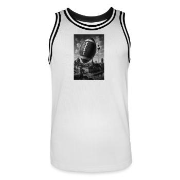 Berliner Football Skyline  - Männer Basketball-Trikot - Weiß/Schwarz - Vorne - AI Model Male 185 dark (185cm)