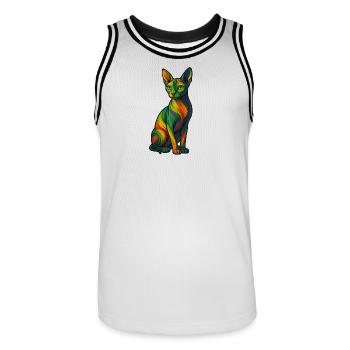 Le Sphynx - Maillot de basket Homme - blanc/noir - Devant - AI Model Male 185 dark (185cm)