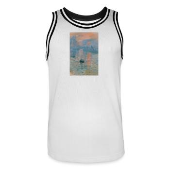 Impressionistisches Seestück Sonnenuntergang - Männer Basketball-Trikot - Weiß/Schwarz - Vorne - AI Model Male 185 dark (185cm)