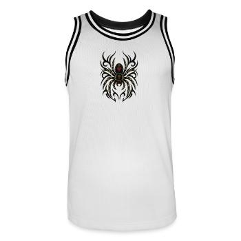 Fancy Tribal Spider - Men's Basketball Jersey - white/black - Front - AI Model Male 185 dark (185cm)