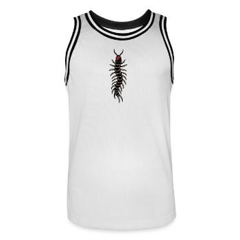 Centipede  - Männer Basketball-Trikot - Weiß/Schwarz - Vorne - AI Model Male 185 dark (185cm)