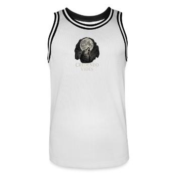 Majestätischer Wolf - Männer Basketball-Trikot - Weiß/Schwarz - Vorne - AI Model Male 185 dark (185cm)
