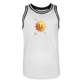 3D Sunshine Surreal – Happy Sky Vibes - Men's Basketball Jersey - white/black - Front - AI Model Male 185 dark (185cm)