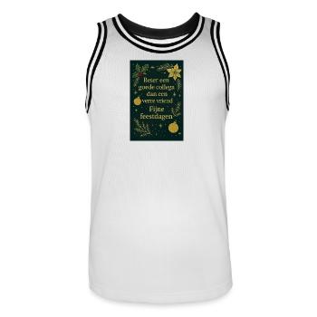 Lieber ein Kollege als ein entfernter Freund - Männer Basketball-Trikot - Weiß/Schwarz - Vorne - AI Model Male 185 dark (185cm)