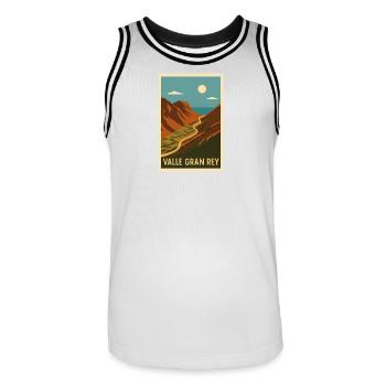 Valle Gran Rey - Men's Basketball Jersey - white/black - Front - AI Model Male 185 dark (185cm)