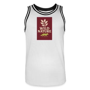 903E7BB2-E856-41AA-A23F-B3E2B4698455 - Maillot de basket Homme - blanc/noir - Devant - AI Model Male 185 dark (185cm)