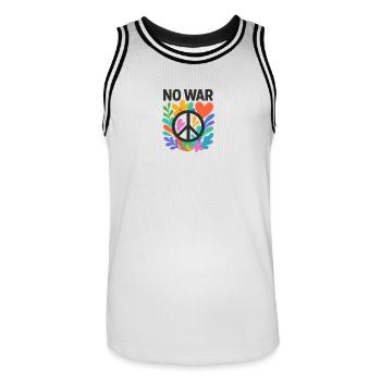 Dream of Peace No War Circle of Flowers - Men's Basketball Jersey - white/black - Front - AI Model Male 185 dark (185cm)