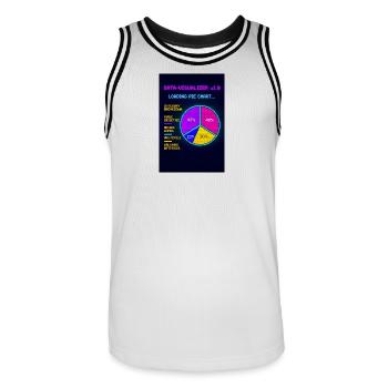 Neon-Tortendiagramm Retro Visuell - Männer Basketball-Trikot - Weiß/Schwarz - Vorne - AI Model Male 185 dark (185cm)