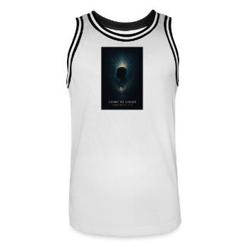 Echo of Light - Men's Basketball Jersey - white/black - Front - AI Model Male 185 dark (185cm)