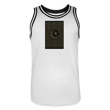 crescent - Men's Basketball Jersey - white/black - Front - AI Model Male 185 dark (185cm)