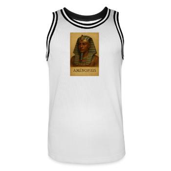 Aménophis Égyptien Héritage - Maillot de basket Homme - blanc/noir - Devant - AI Model Male 185 dark (185cm)