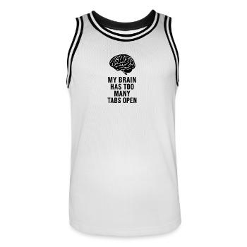 MEIN GEHIRN HAT ZU VIELE TABS OFFEN - Männer Basketball-Trikot - Weiß/Schwarz - Vorne - AI Model Male 185 dark (185cm)