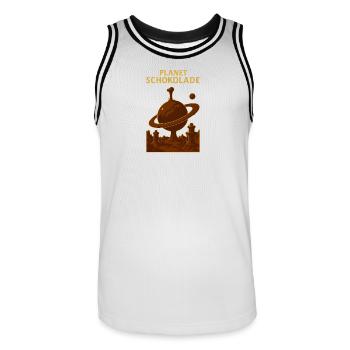 Planet Chocolate Chocolate Fountain - Men's Basketball Jersey - white/black - Front - AI Model Male 185 dark (185cm)