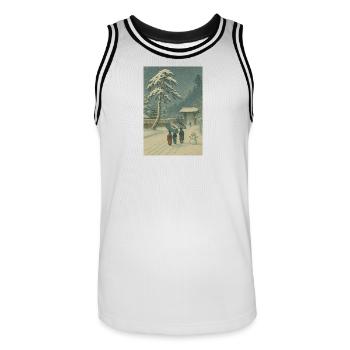 Weihnachtszeit - Männer Basketball-Trikot - Weiß/Schwarz - Vorne - AI Model Male 185 dark (185cm)