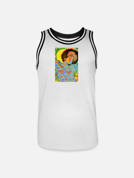 Butterfly Soul in Neon Bloom - Men's Basketball Jersey - white/black