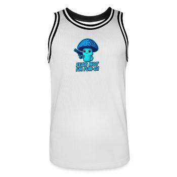 Fungi Robo Mushroom - Men's Basketball Jersey - white/black - Front - AI Model Male 185 dark (185cm)