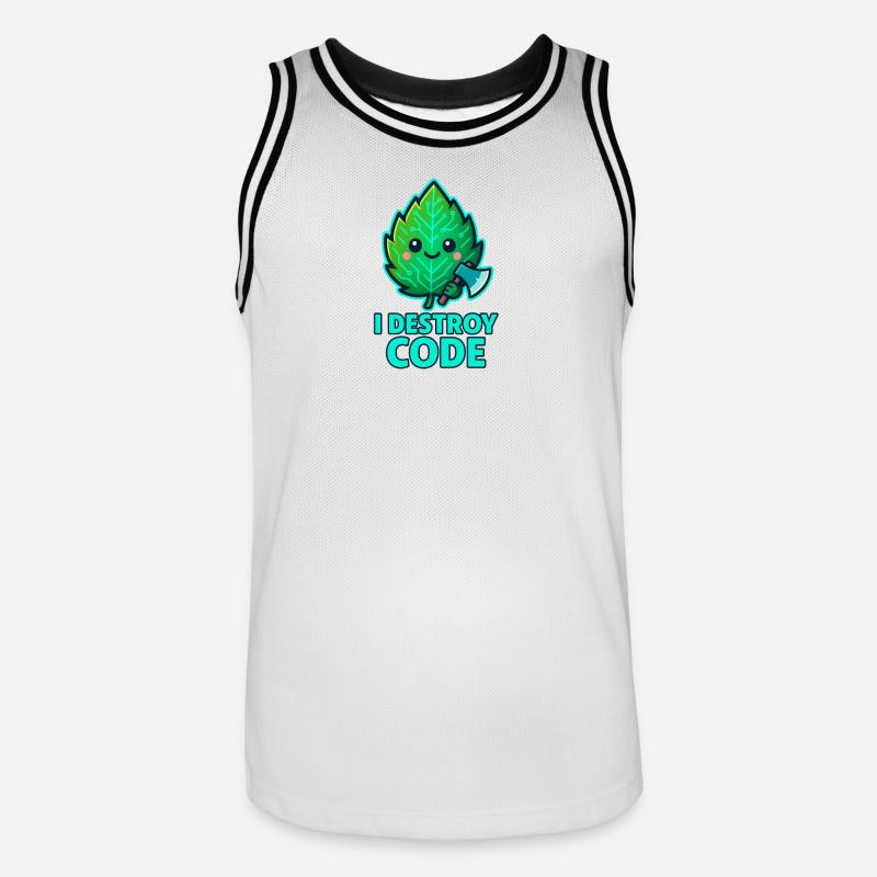 Green Leaf Code Warrior - Men's Basketball Jersey - white/black