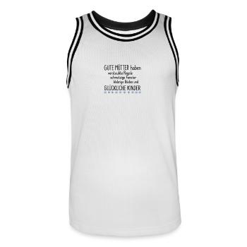 Gute Mütter Spruch Design - Männer Basketball-Trikot - Weiß/Schwarz - Vorne - AI Model Male 185 dark (185cm)