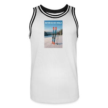 Bayerischer Wald Skierlebnis - Männer Basketball-Trikot - Weiß/Schwarz - Vorne - AI Model Male 185 dark (185cm)