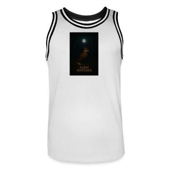 Silent Waiting Fox im Mondlicht - Männer Basketball-Trikot - Weiß/Schwarz - Vorne - AI Model Male 185 dark (185cm)