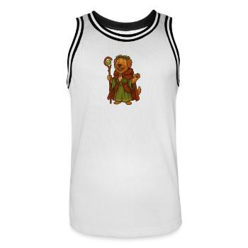 Eldon - fantasy - Men's Basketball Jersey - white/black - Front - AI Model Male 185 dark (185cm)
