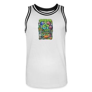 Ultra pourriture cérébrale - Maillot de basket Homme - blanc/noir - Devant - AI Model Male 185 dark (185cm)