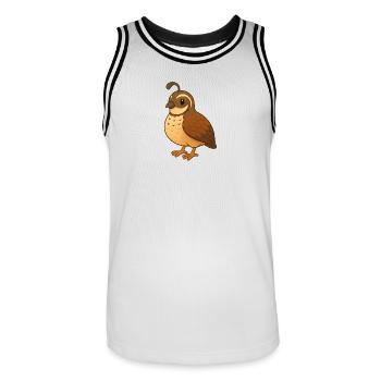 Quail - Men's Basketball Jersey - white/black - Front - AI Model Male 185 dark (185cm)