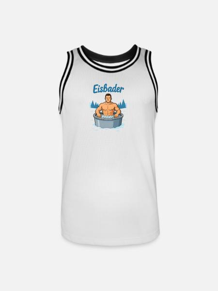 Eisbader Muskelmann im Eisbad - Men's Basketball Jersey - white/black