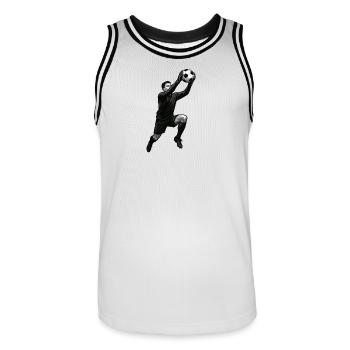 Beach Volleyball Attack Illustration Monochrome - Men's Basketball Jersey - white/black - Front - AI Model Male 185 dark (185cm)