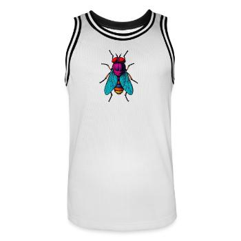 Neon Fly Cosmic Color - Men's Basketball Jersey - white/black - Front - AI Model Male 185 dark (185cm)