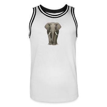 Éléphant majestueux dans des illustrations détaillées - Maillot de basket Homme - blanc/noir - Devant - AI Model Male 185 dark (185cm)