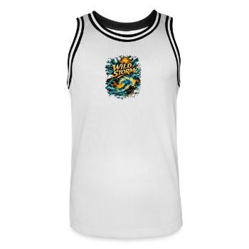 Kraft semblable à la mer de tempête sauvage - Maillot de basket Homme - blanc/noir - Devant - AI Model Male 185 dark (185cm)
