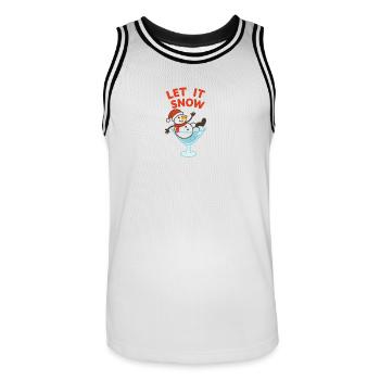 Conception de cocktail Bon Bonhomme de Neige Let It Snow - Maillot de basket Homme - blanc/noir - Devant - AI Model Male 185 dark (185cm)