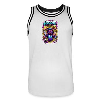 Hoodie-Gehirn-Graffiti - Männer Basketball-Trikot - Weiß/Schwarz - Vorne - AI Model Male 185 dark (185cm)