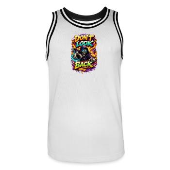 Dont Look Back Skeleton Neon - Men's Basketball Jersey - white/black - Front - AI Model Male 185 dark (185cm)